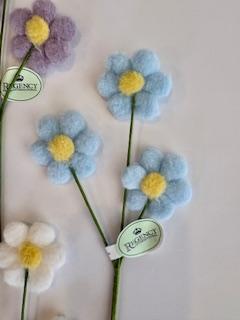 11" Set of 4 Pom Pom Blossom Spray| Holiday Spring Spray | DIY Easter Decor Wreath Embellishment | Wreath Supplies