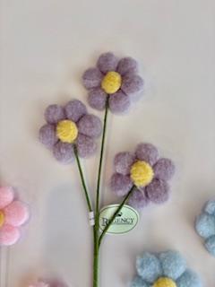 11" Set of 4 Pom Pom Blossom Spray| Holiday Spring Spray | DIY Easter Decor Wreath Embellishment | Wreath Supplies