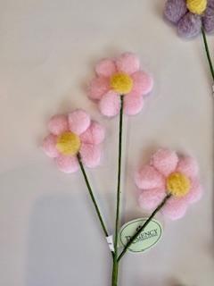 11" Set of 4 Pom Pom Blossom Spray| Holiday Spring Spray | DIY Easter Decor Wreath Embellishment | Wreath Supplies