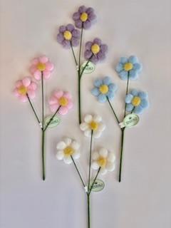 11" Set of 4 Pom Pom Blossom Spray| Holiday Spring Spray | DIY Easter Decor Wreath Embellishment | Wreath Supplies