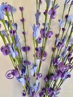 20" Purple Foam Blossom Spray, Wreath Embellishment, Wreath Supplies, Home Decor, Greenery, DIY Craft Supply