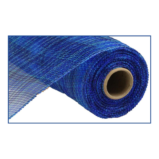 Multi Stripe Navy Royal Turquoise Mesh: Deco Mesh -10 inches x 10yards, Poly Deco Mesh, DIY Crafts, Wreath Making