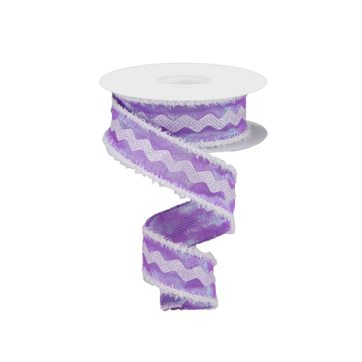 Iridescent Ric Rac Dupioni with Drift Wired Ribbon  – 1.5" x 10 Yards, Wreath Ribbon, Craft Supplies