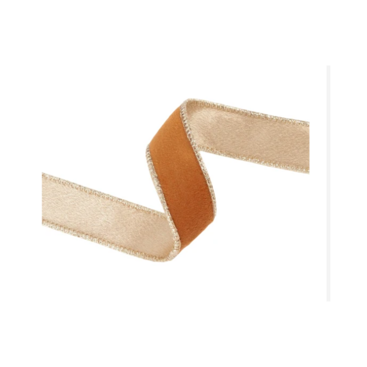 Reversible Rust Gold Wired Ribbon  – 1" x 10 Yards,  Wreath Ribbon
