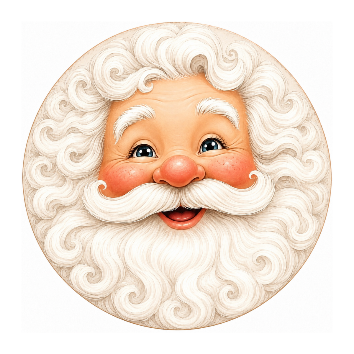 10" Jolly Santa Face Sign, Metal Wreath Sign, Christmas Sign Home Decor