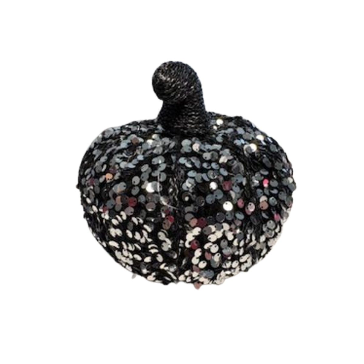 Sequin Black Pumpkin 7.5" Diameter x 6" high Wreath Attachment, Wreath Supplies, Home Decor, DIY Craft Supply