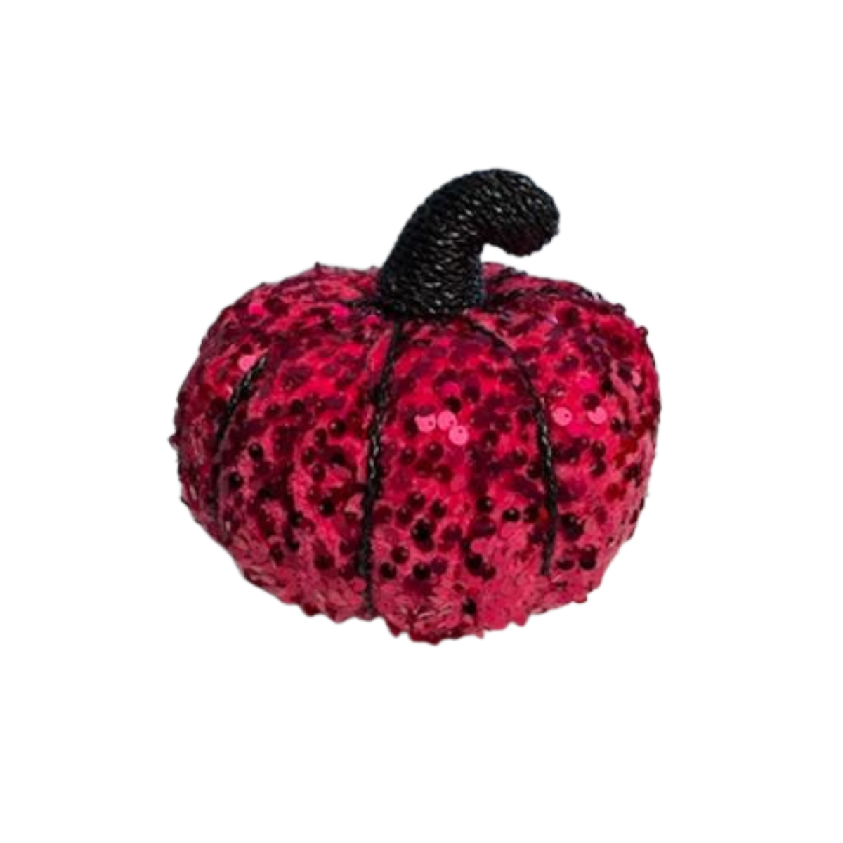 Sequin Fuchsia Pumpkin 7.5" Diameter x 6" high Wreath Attachment, Wreath Supplies, Home Decor, DIY Craft Supply