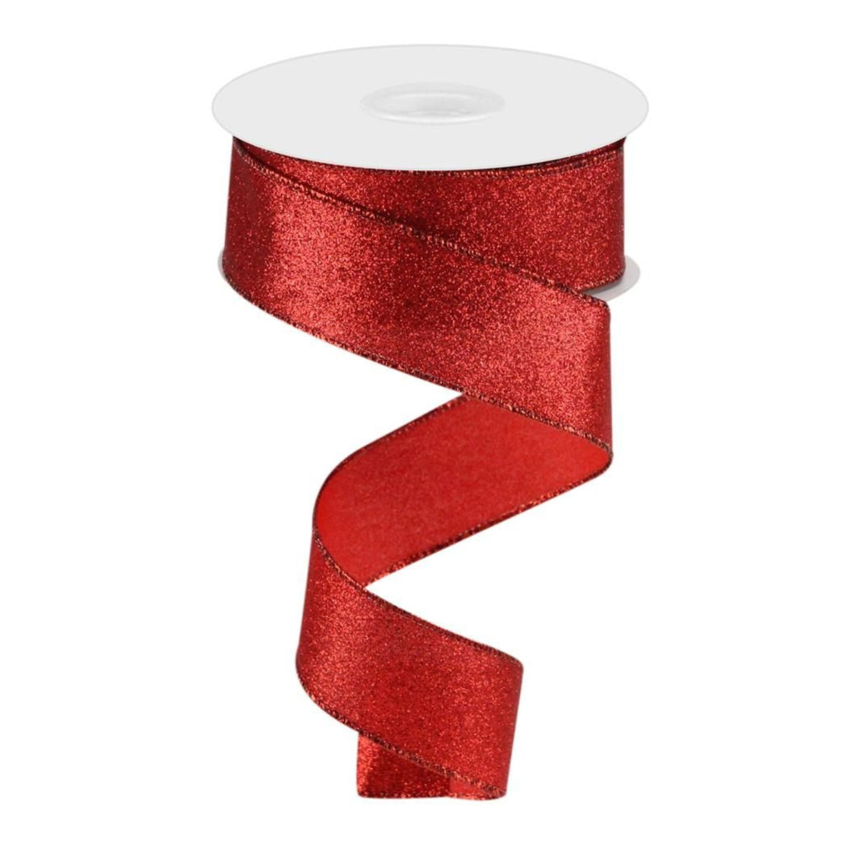 Shimmer Glimmer Red Wired Ribbon  – 1.5" x 10 Yards, Wreath Ribbon,  Craft Supplies, Whimsical Ribbon