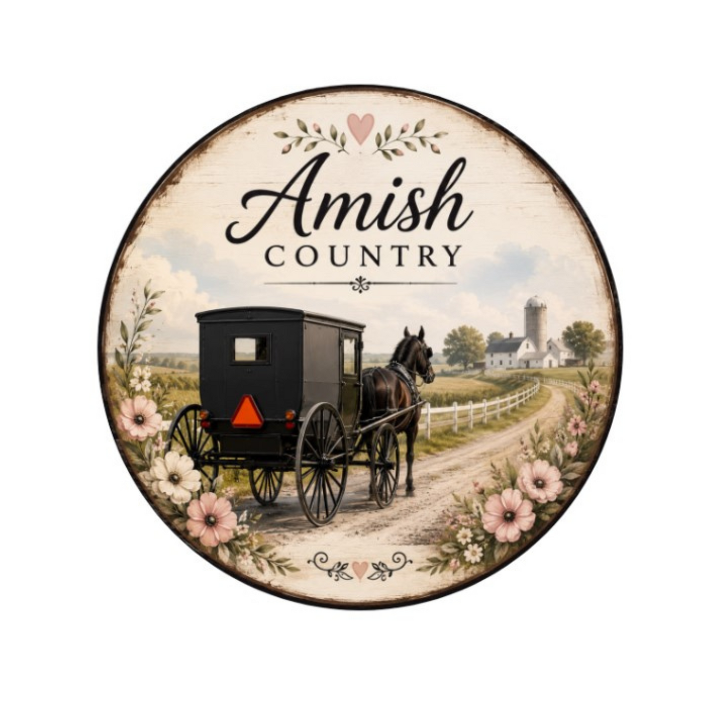 Amish Country 10" Wreath Sign, Home Decor, The Ritzy Cactus