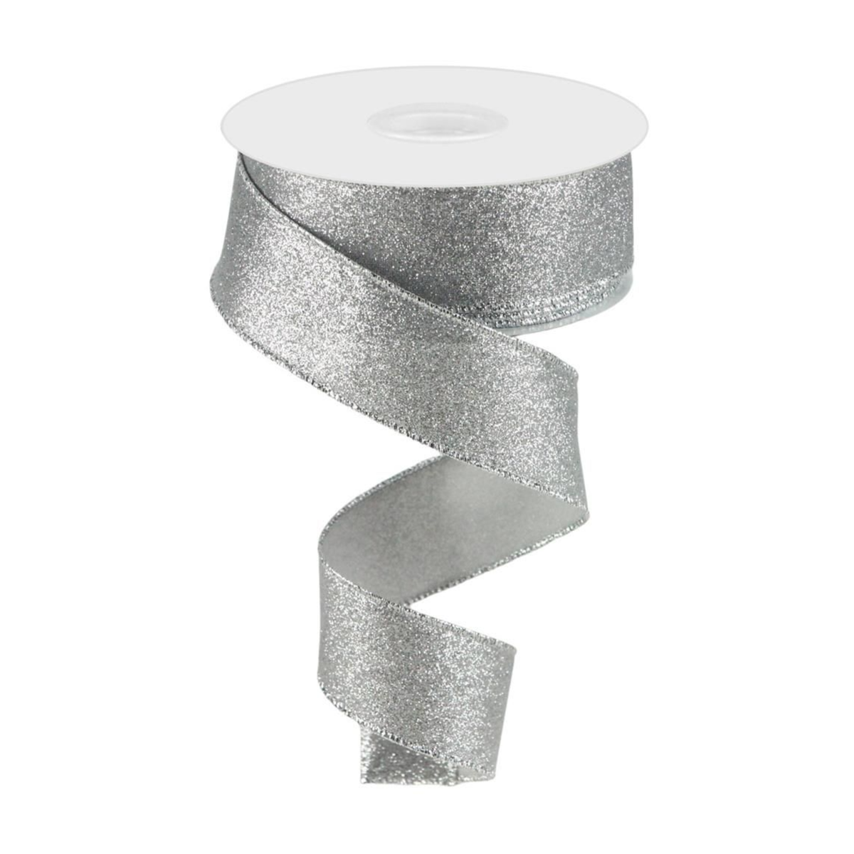 Silver Shimmer Wired Ribbon 1.5" x 10 Yards, Wreath Ribbon, Craft Supplies