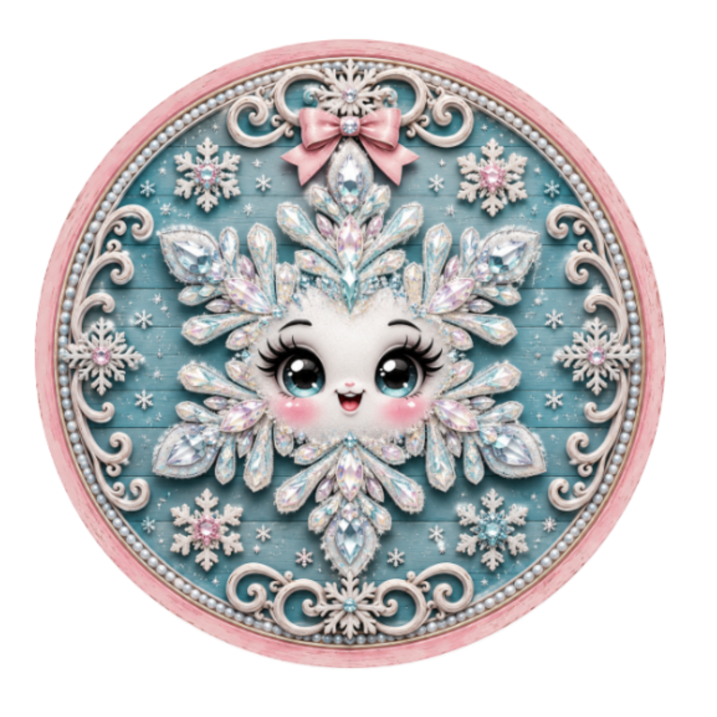 Glitzy Snowflake 10" Wreath Sign, Home Decor, The Ritzy Cactus