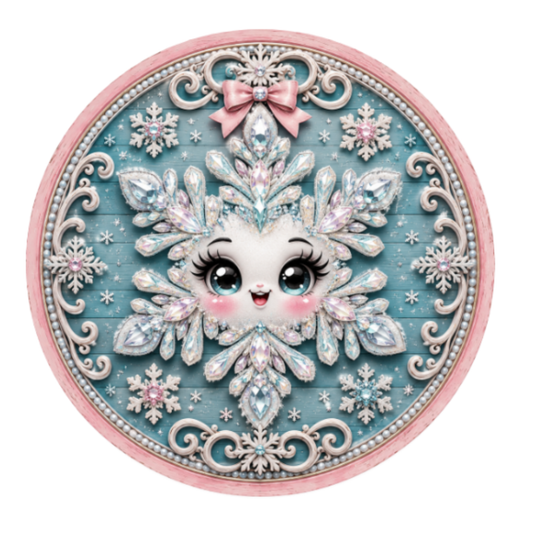 Glitzy Snowflake 10" Wreath Sign, Home Decor, The Ritzy Cactus