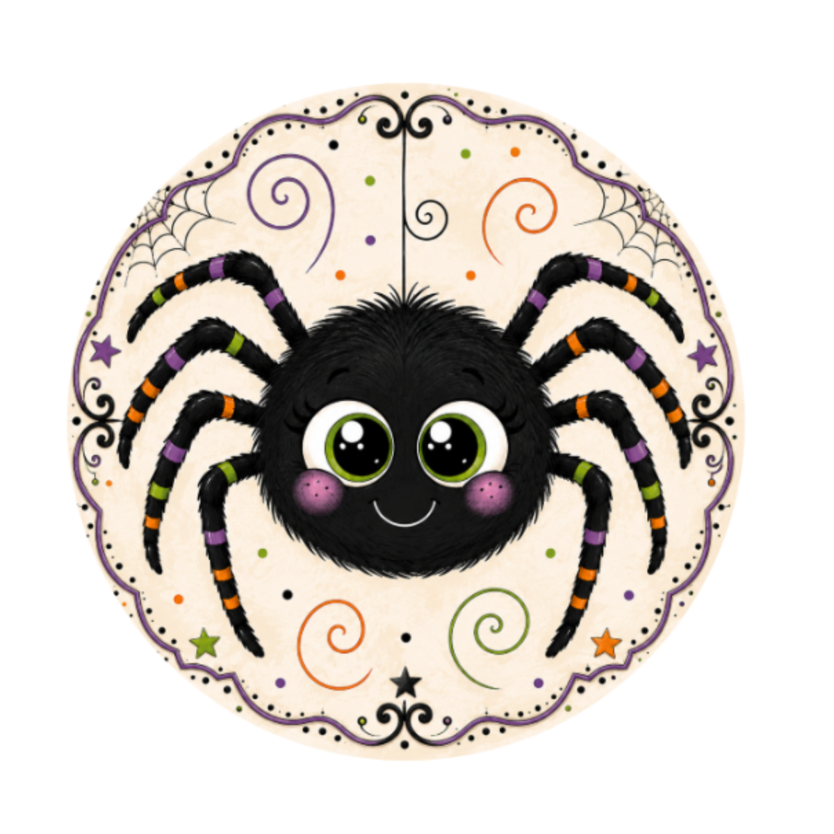10" Spider Halloween Sign, Metal Wreath Sign, Home Decor
