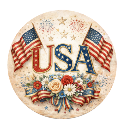 USA Sign 10 inch Wreath Sign, Home Decor, The Ritzy Cactus