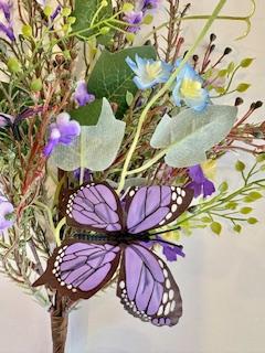 20" Wildflower w/Butterfly Spray, Wreath Embellishment, Wreath Supplies, Home Decor, Greenery, DIY Craft Supply