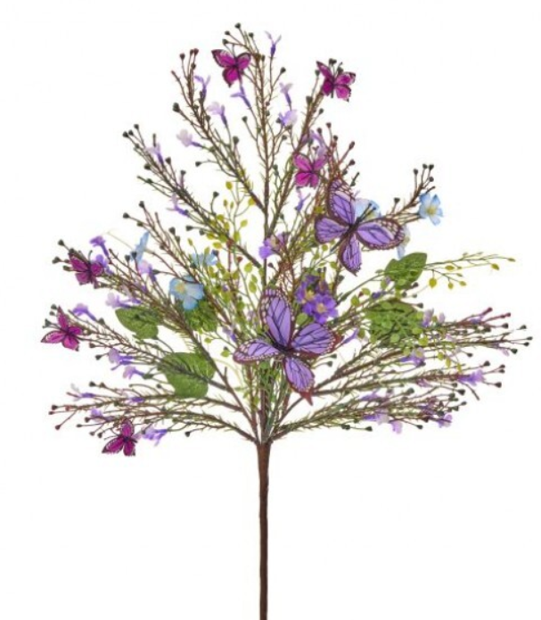 20" Wildflower w/Butterfly Spray, Wreath Embellishment, Wreath Supplies, Home Decor, Greenery, DIY Craft Supply
