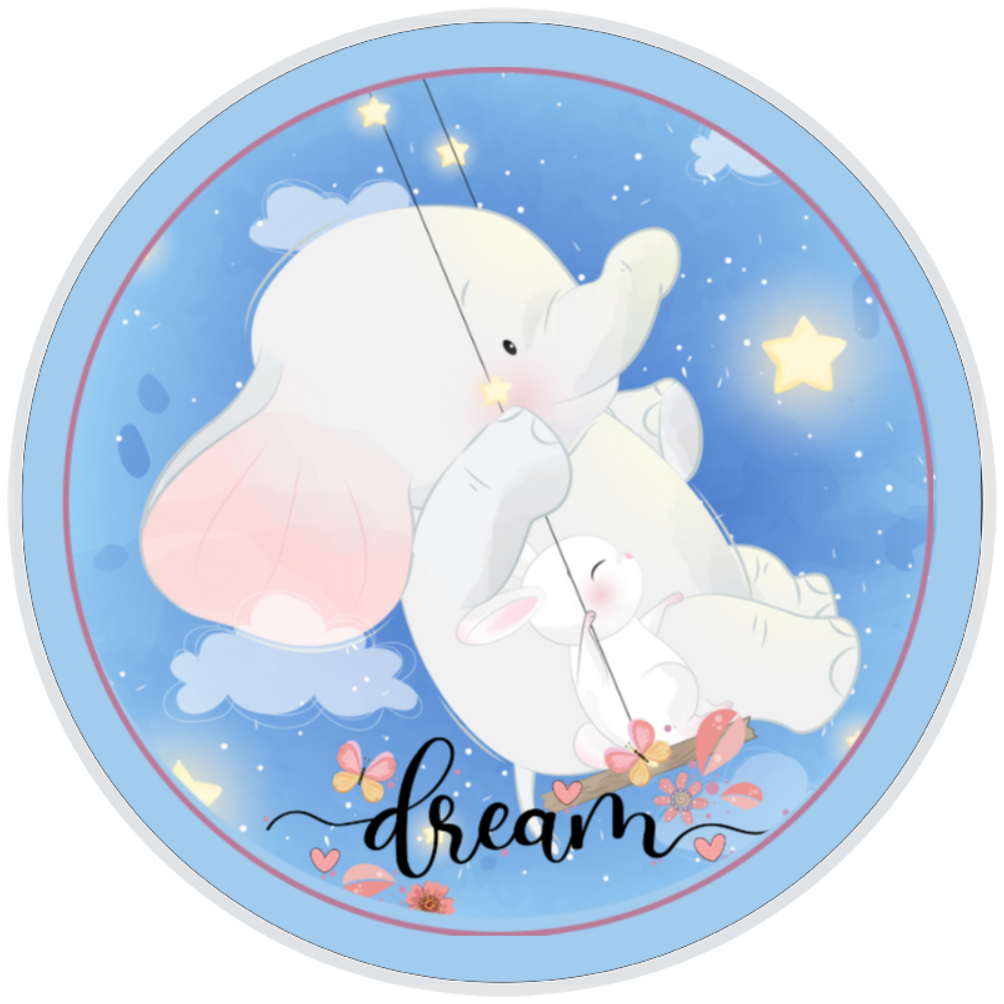 10” Elephant Swing Dream Wreath Sign, Home Decor, Aluminum, The Ritzy Cactus