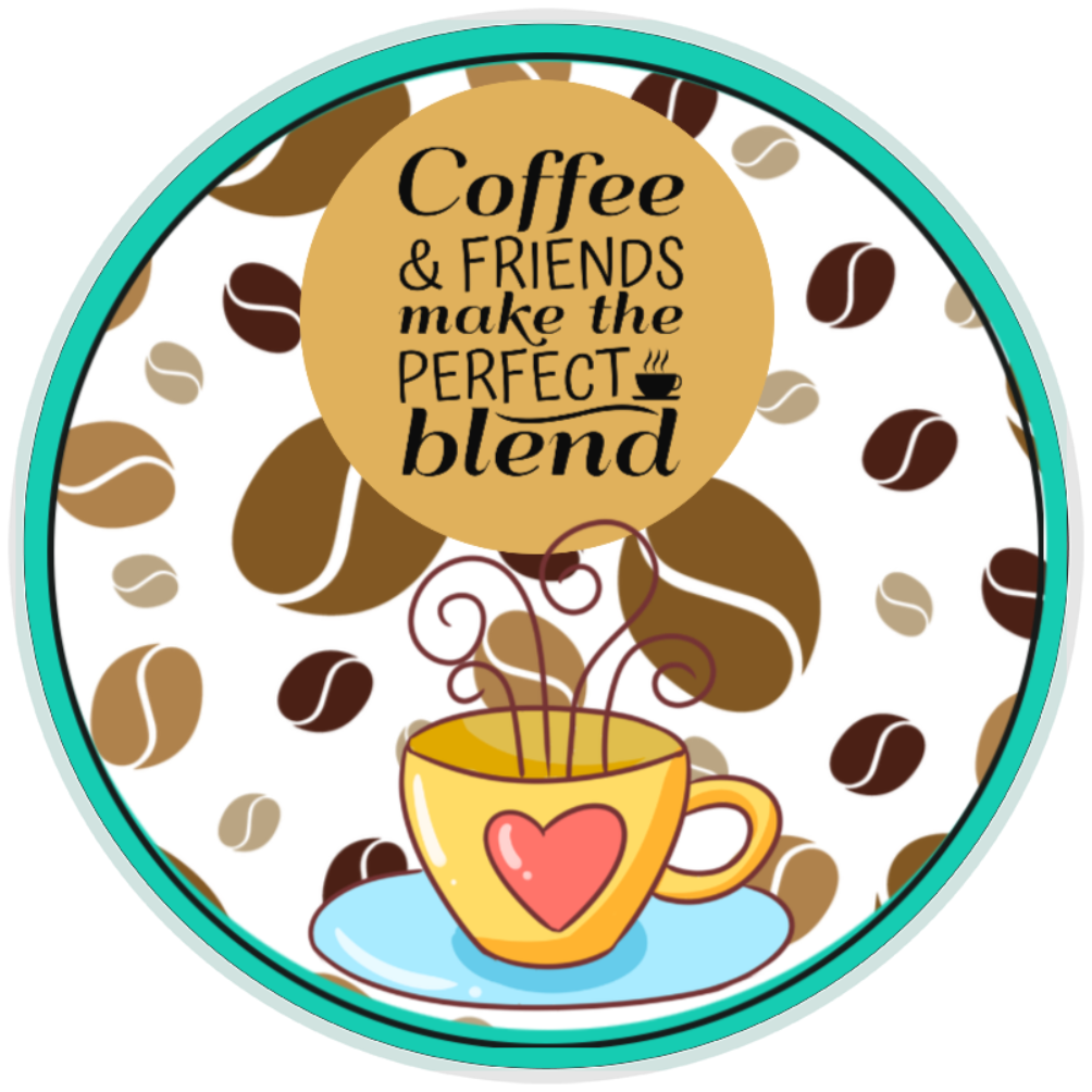 10” Friends Coffee Wreath  Sign, Home Decor, Aluminum, The Ritzy Cactus