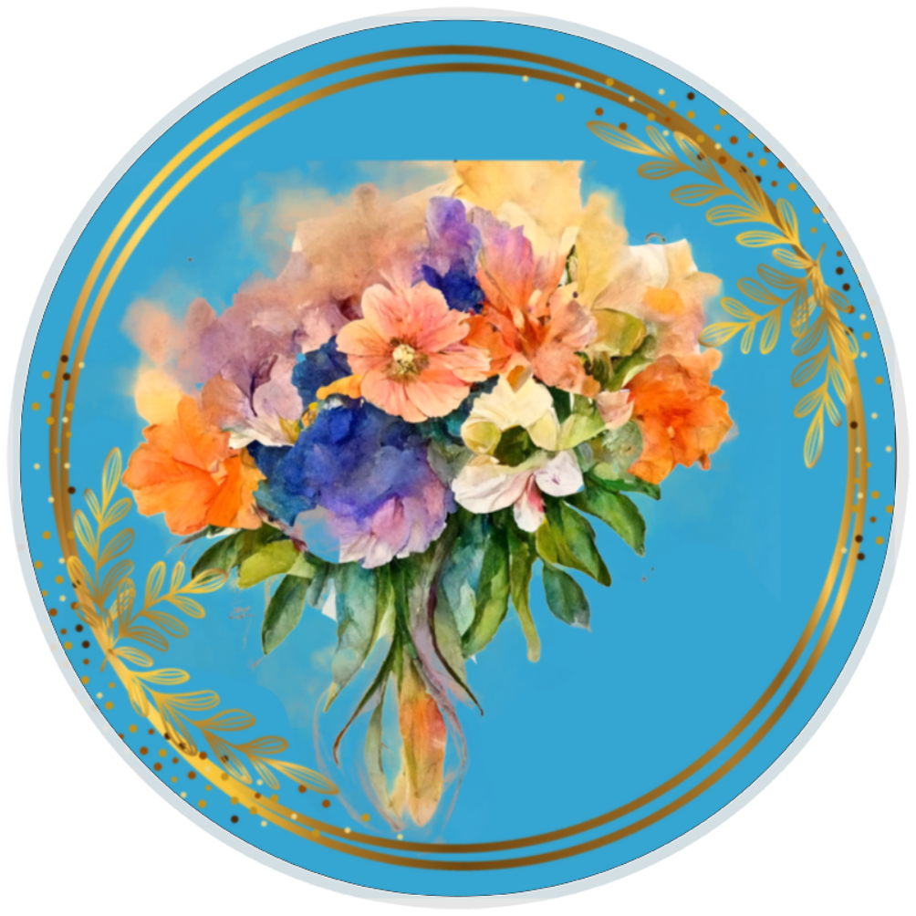 10” Floral Wreath Sign, Home Decor, Aluminum, The Ritzy Cactus